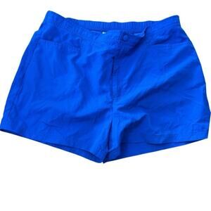Lands' End Women's Blue Snap Front Pockets Elastic Waistband Shorts Size 10